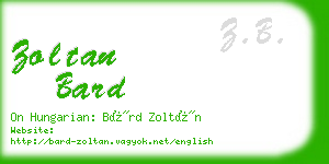 zoltan bard business card